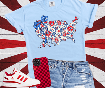 Floral United States - Graphic Tee - The Red Rival