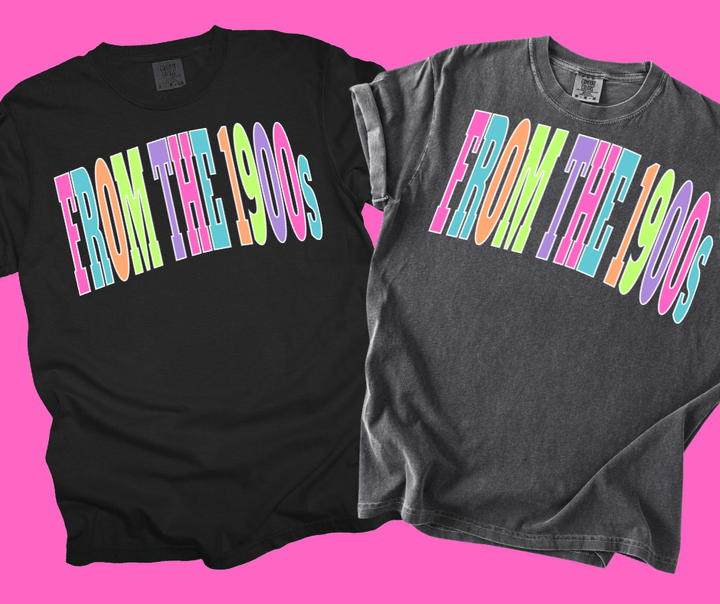 FROM THE 1900s - Multi - Color Varsity Letters (Pick your tee color) - Graphic Tee - The Red Rival