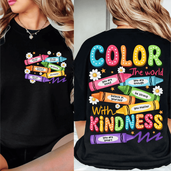 Front/Back - Color With Kindness - Tees - The Red Rival