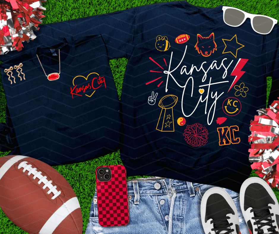 Front/Back Kansas City Script Collage Sweatshirt or Tee - Tees & Sweatshirts - The Red Rival
