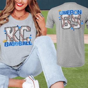 Front/Back KC Baseball Letters - 65 - Graphic Tee - The Red Rival