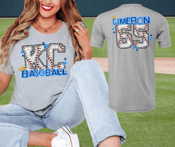 Front/Back KC Baseball Letters - 65 - Graphic Tee - The Red Rival