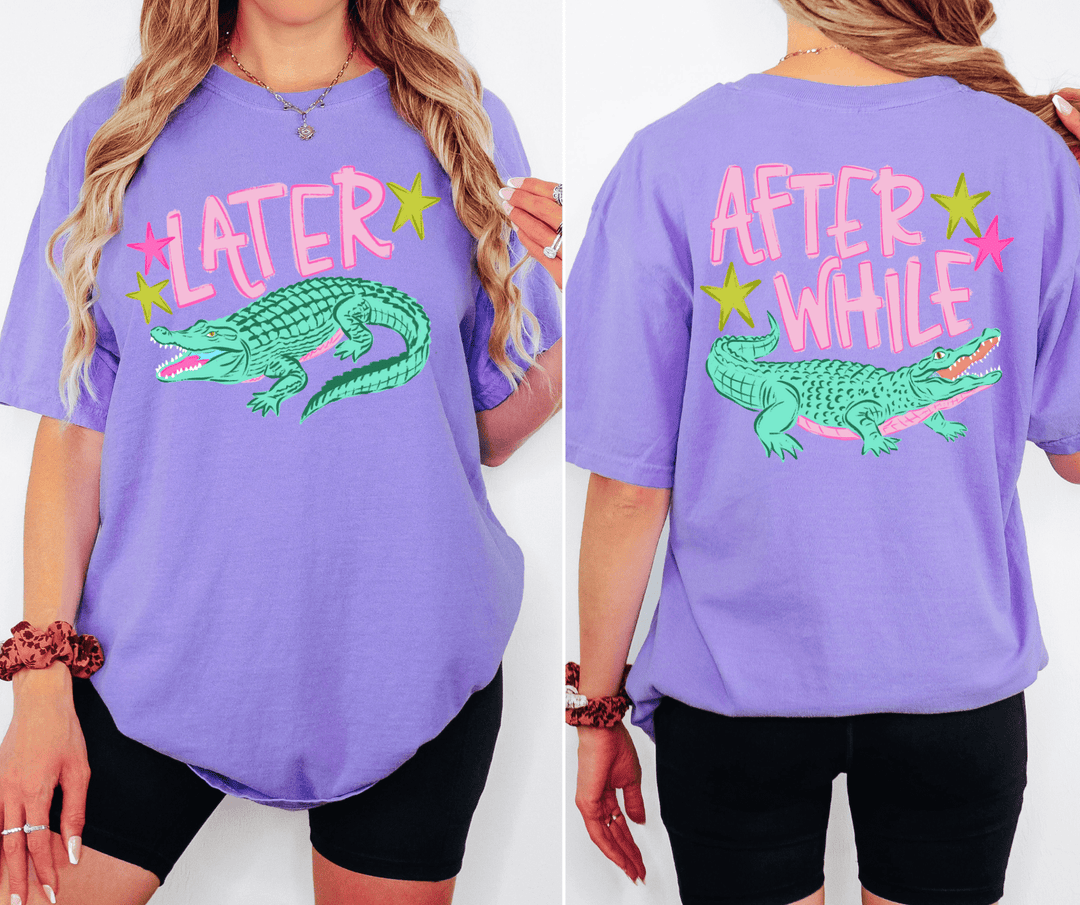 Front/Back Later Alligator Purple Tee - Tees - The Red Rival