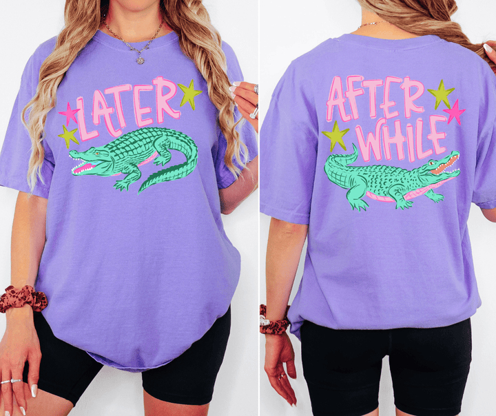 Front/Back Later Alligator Purple Tee - Tees - The Red Rival