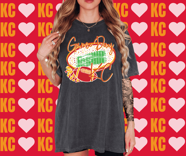 Game Day KC Football Field - Tees - The Red Rival