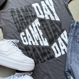 Game Day Repeat Charcoal Tee - Tees - The Red Rival