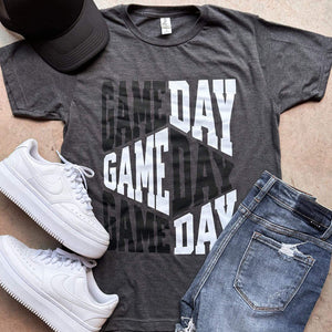 Game Day Repeat Charcoal Tee - Tees - The Red Rival