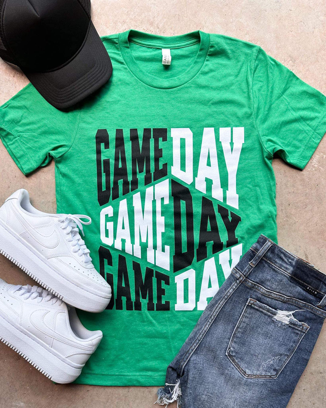 Game Day Repeat Green Tee - Tees - The Red Rival