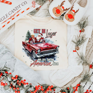 Get In Loser We Are Taking America Back Cream/Tan Sweatshirt or Tshirt (FINAL SALE) - Wholesale - The Red Rival