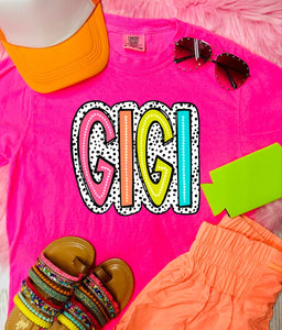 Gigi Dalmatian Dot Neon Pink Tee - Graphic Tee - The Red Rival