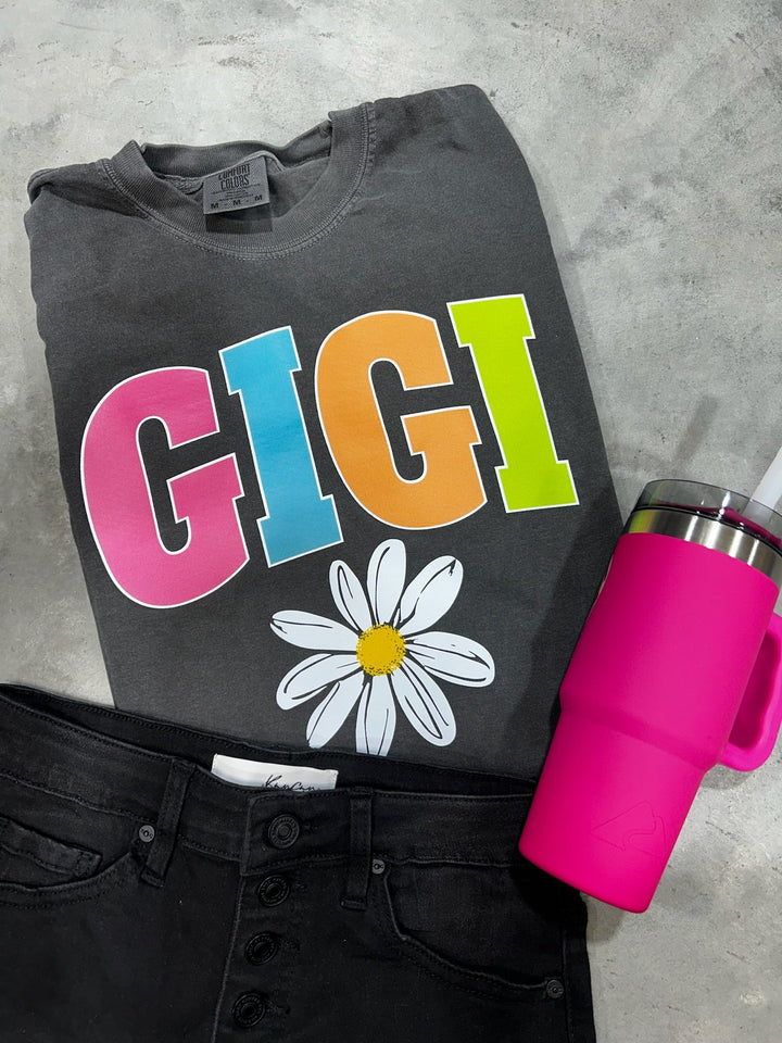 GIGI - Multi - Color Varsity Letters (Pick your design & tee color) - Graphic Tee - The Red Rival