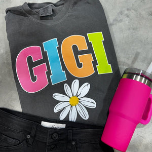 GIGI - Multi - Color Varsity Letters (Pick your design & tee color) - Graphic Tee - The Red Rival