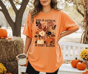 God Is Faithful In Every Season Orange Tee - Wholesale - The Red Rival