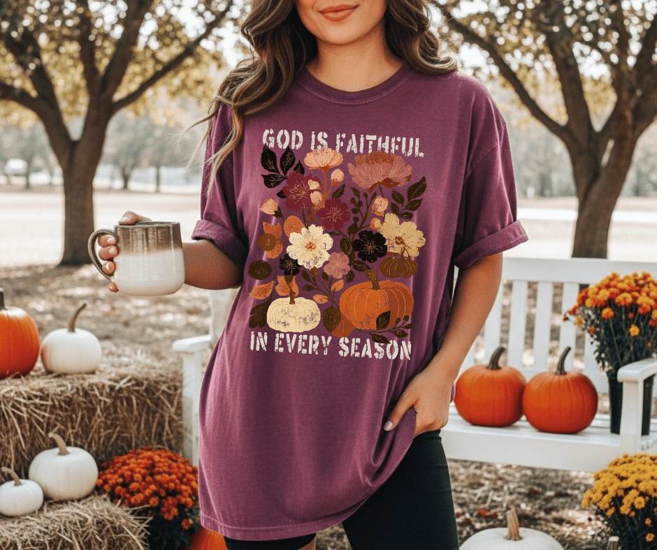 God Is Faithful In Every Season Purple Tee - Wholesale - The Red Rival