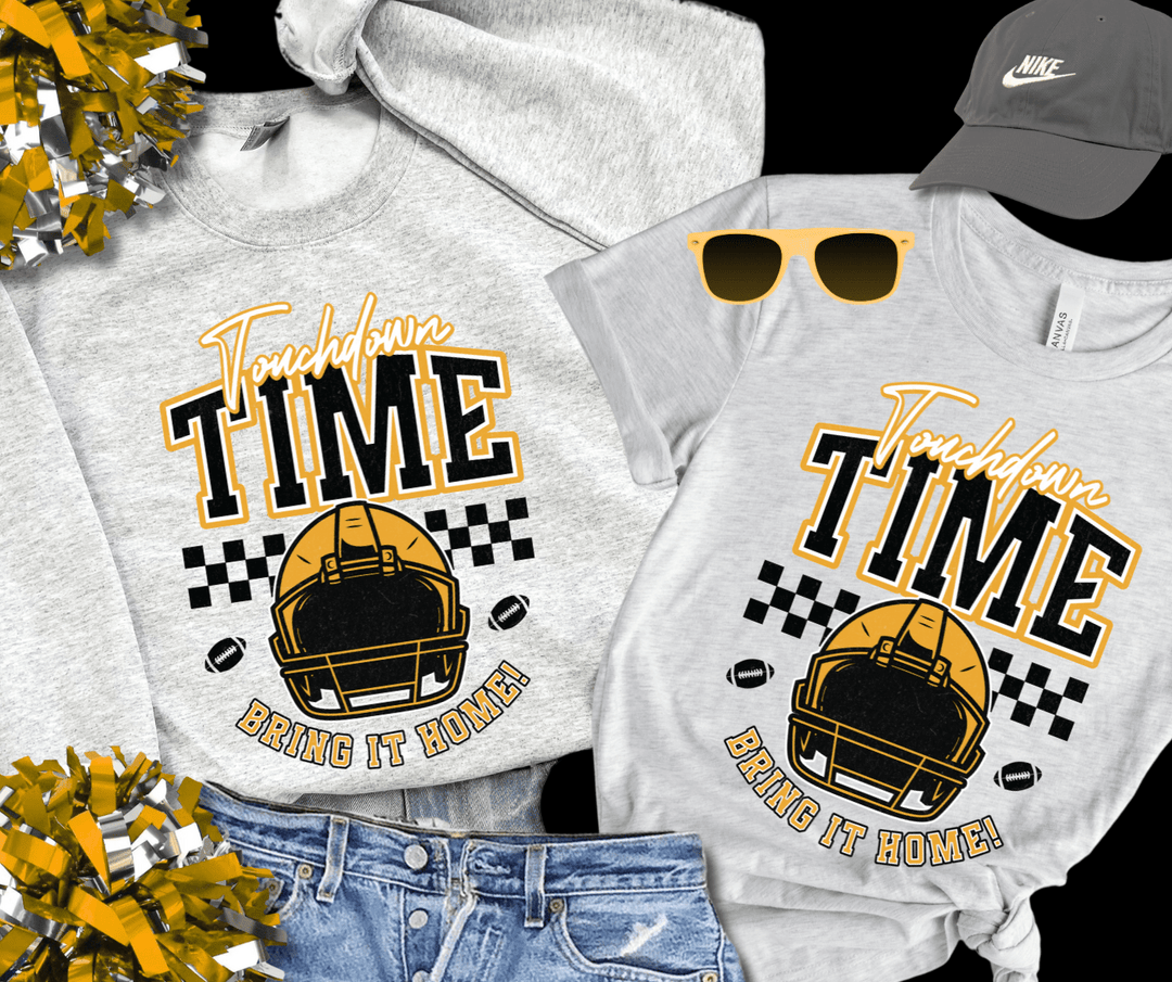 Gold & Black Touchdown Time, Bring it Home! Ash Tee or Sweatshirt - Wholesale - The Red Rival