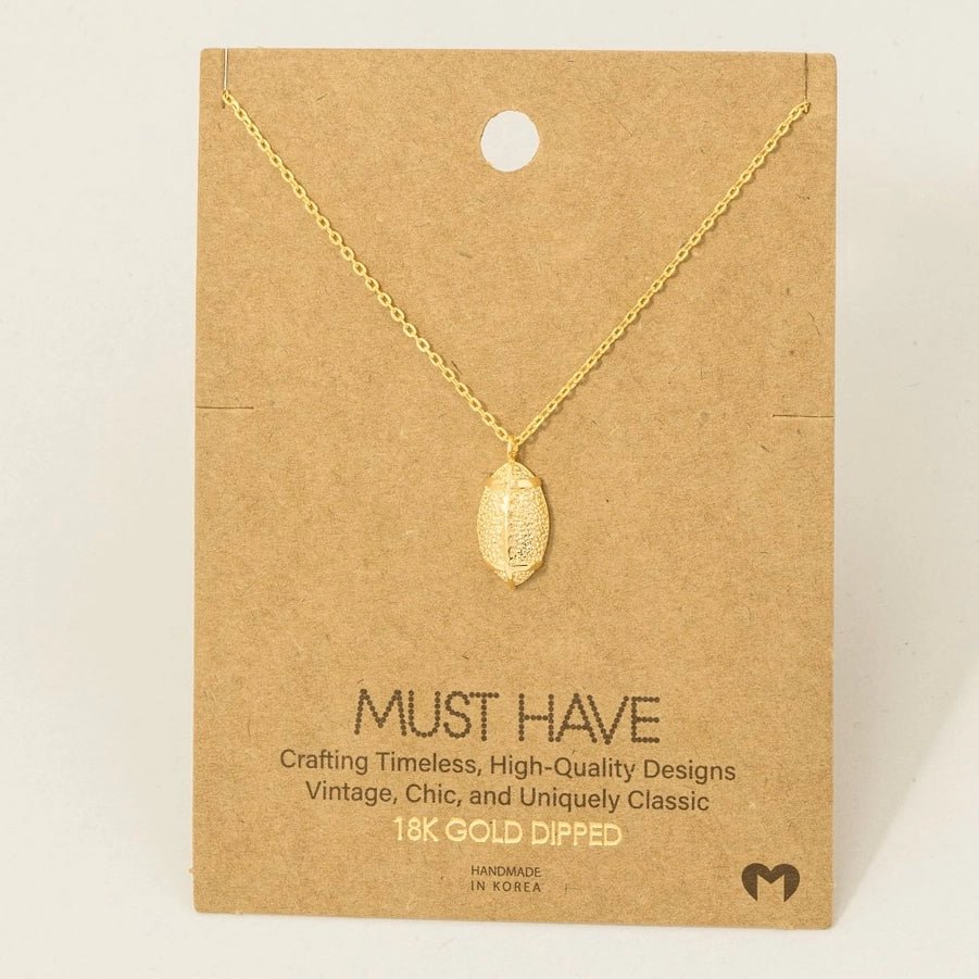Gold Football Drop Pendant Necklace - Apparel & Accessories - The Red Rival