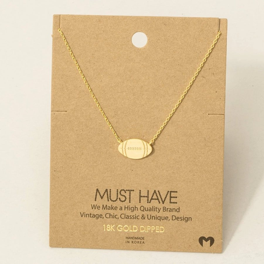 Gold Football Pendant Necklace - Apparel & Accessories - The Red Rival