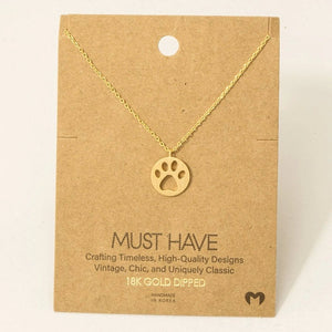 Gold Paw Print Pendant Necklace - Apparel & Accessories - The Red Rival