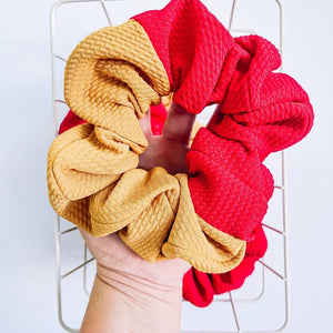Gold & Red Colorblock Oversized Scrunchy - Apparel & Accessories - The Red Rival