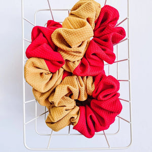 Gold & Red Colorblock Oversized Scrunchy - Apparel & Accessories - The Red Rival