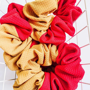 Gold & Red Colorblock Oversized Scrunchy - Apparel & Accessories - The Red Rival