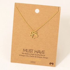 Gold Wire Paw Pendant Necklace - Apparel & Accessories - The Red Rival