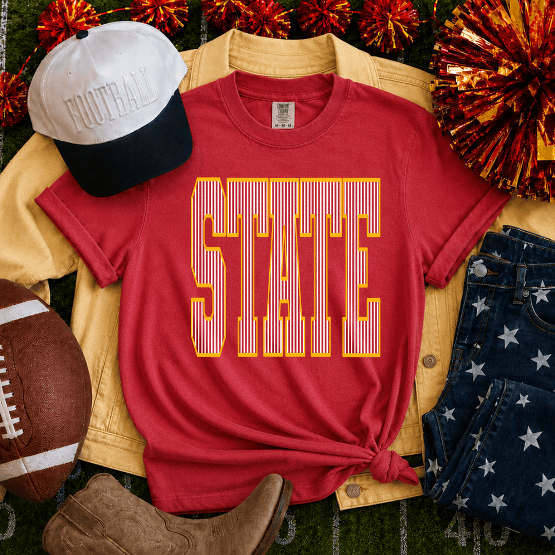 Gold/White State Red Tee - Tees - The Red Rival