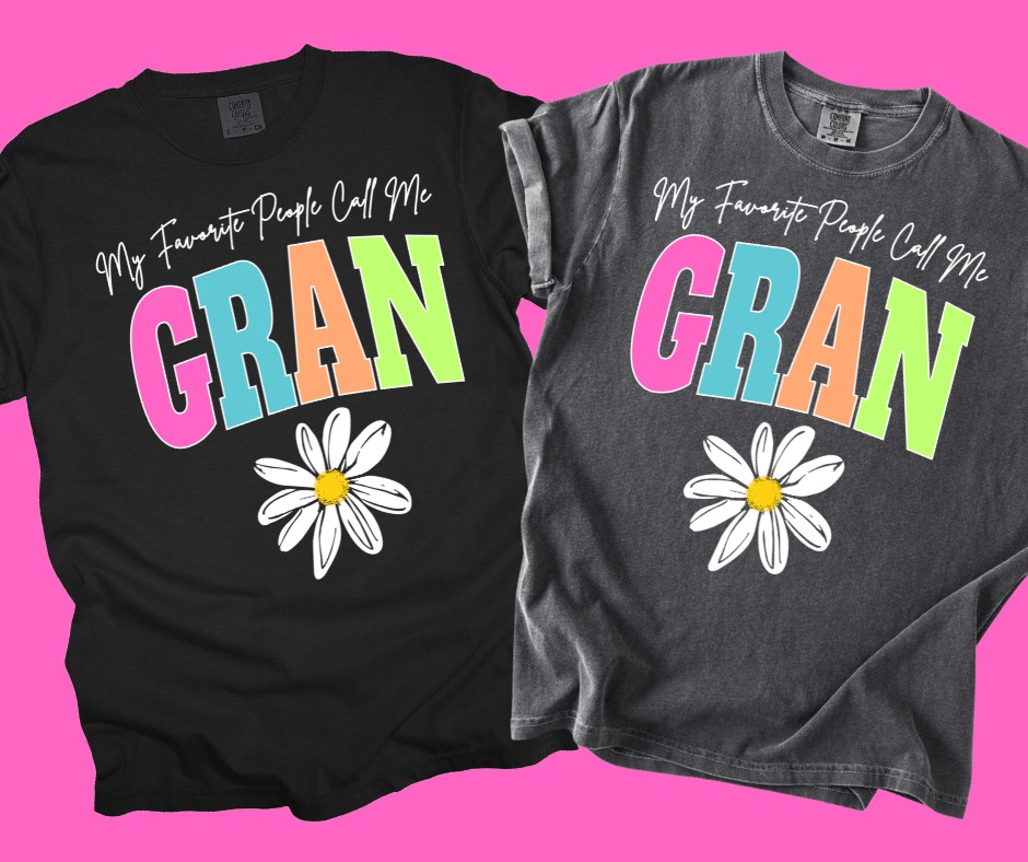 GRAN - Multi - Color Varsity Letters (Pick your design &amp; tee color) - Graphic Tee - The Red Rival
