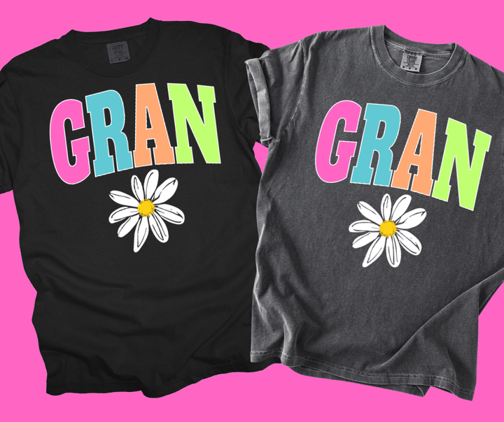 GRAN - Multi - Color Varsity Letters (Pick your design &amp; tee color) - Graphic Tee - The Red Rival