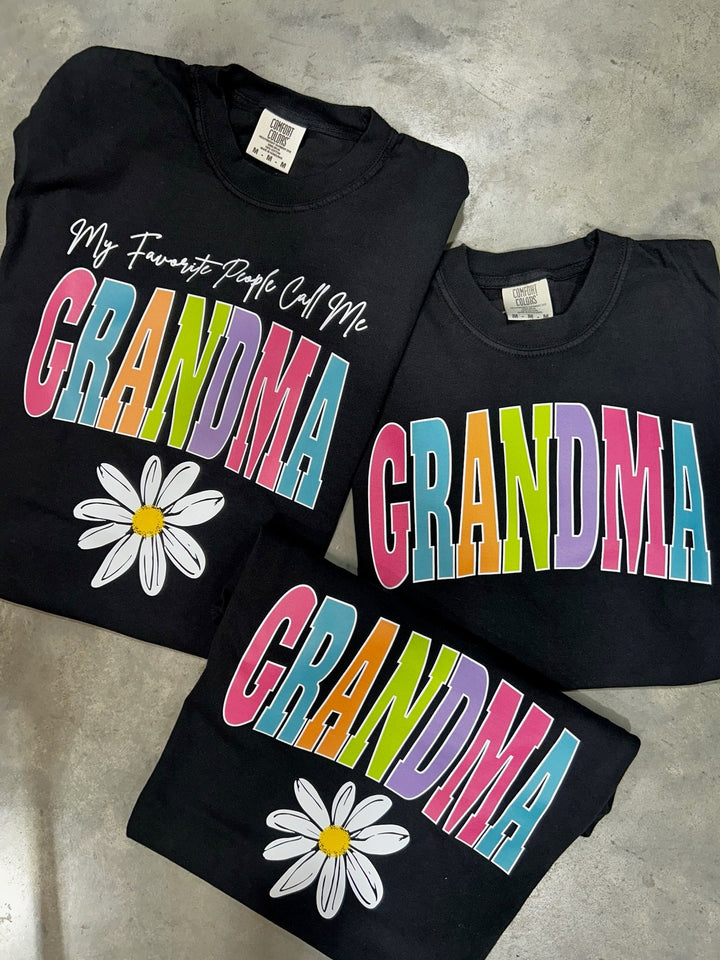 GRANDMA - Multi - Color Varsity Letters (Pick your design & tee color) - Graphic Tee - The Red Rival