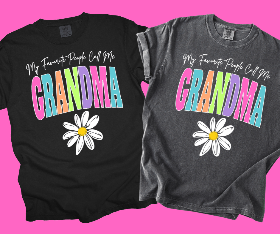 GRANDMA - Multi - Color Varsity Letters (Pick your design & tee color) - Graphic Tee - The Red Rival