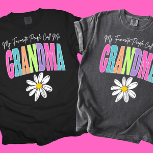 GRANDMA - Multi - Color Varsity Letters (Pick your design & tee color) - Graphic Tee - The Red Rival