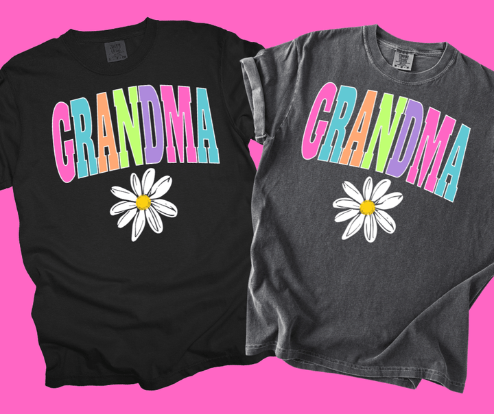 GRANDMA - Multi - Color Varsity Letters (Pick your design & tee color) - Graphic Tee - The Red Rival