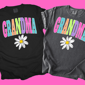 GRANDMA - Multi - Color Varsity Letters (Pick your design & tee color) - Graphic Tee - The Red Rival