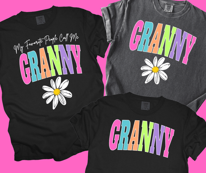GRANNY - Multi - Color Varsity Letters (Pick your design & tee color) - Graphic Tee - The Red Rival