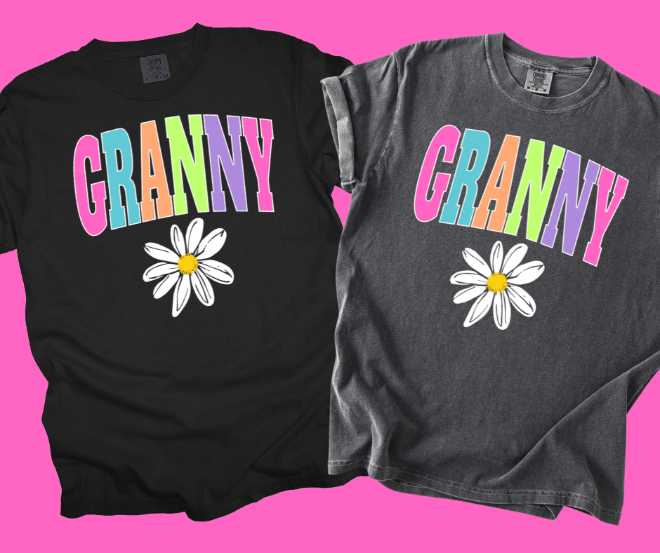 GRANNY - Multi - Color Varsity Letters (Pick your design & tee color) - Graphic Tee - The Red Rival