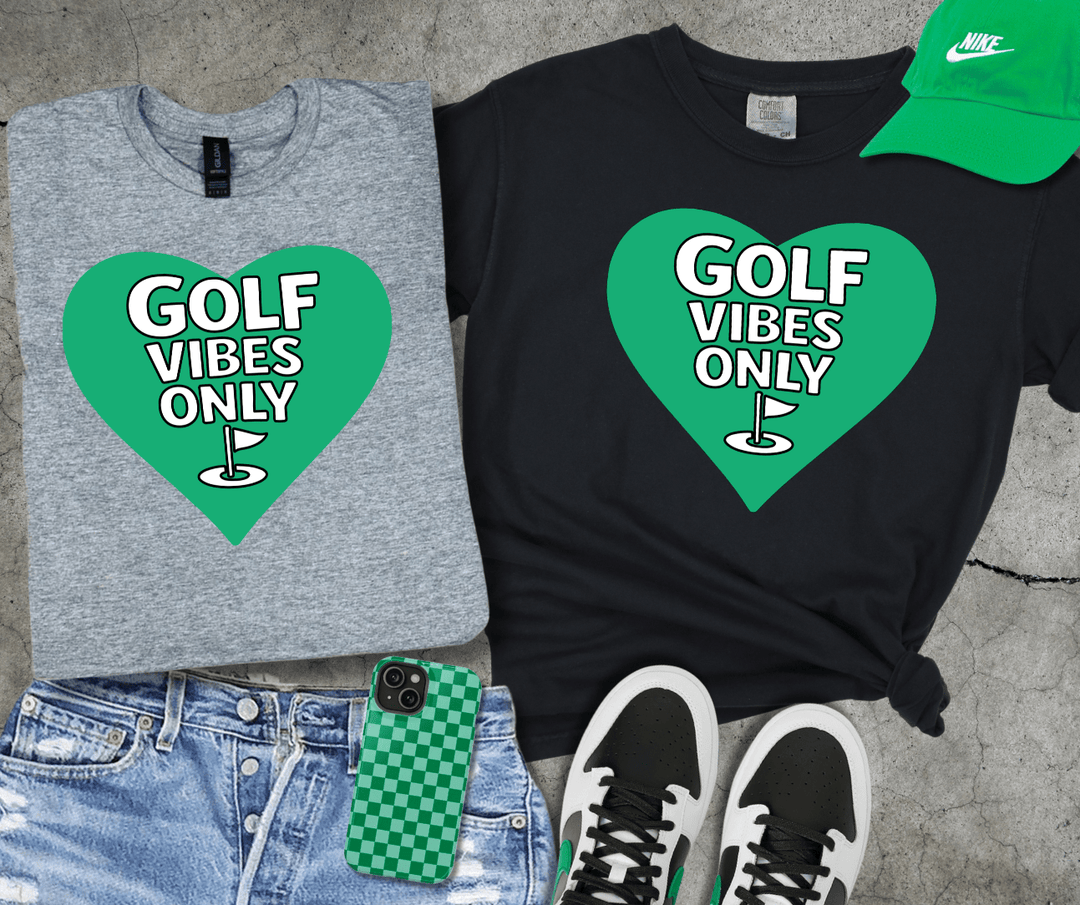 Green Golf Vibes Only Heart (Pick Your Color) - Tees & Sweatshirts - The Red Rival