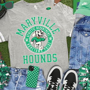 Green Maryville Hounds Athletic Department Grey Jersey Tee - Wholesale - The Red Rival