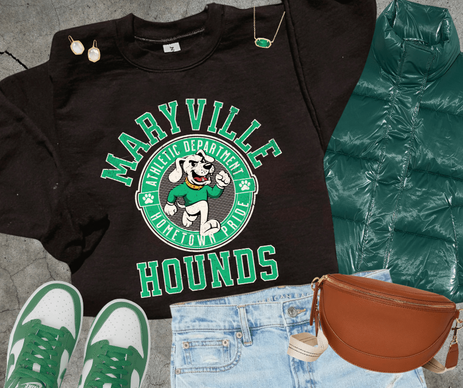 Green Maryville Hounds Athletic Department (Pick Your Sweatshirt Color) - Wholesale - The Red Rival