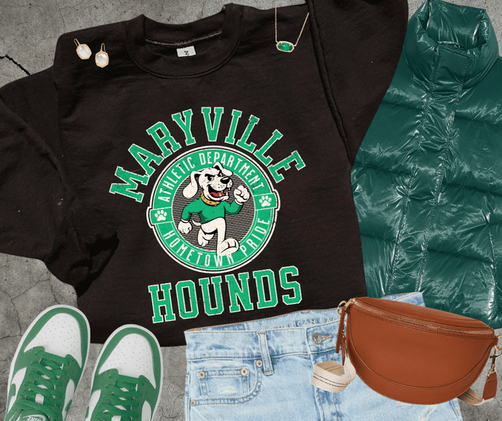 Green Maryville Hounds Athletic Department (Pick Your Sweatshirt Color) - Wholesale - The Red Rival