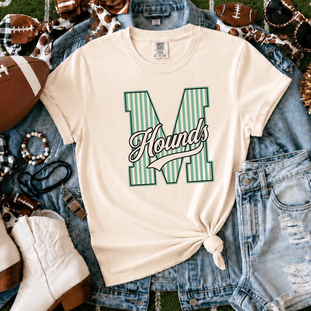 Green Striped HOUNDS Ivory Tee - Tees - The Red Rival