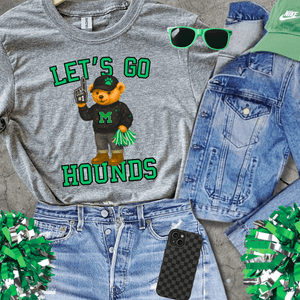 Green/Black Hounds Bear Fan - Graphic Tee - The Red Rival
