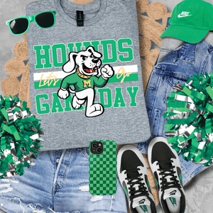 Green/White Vintage Hounds Gameday Tee - Graphic Tee - The Red Rival