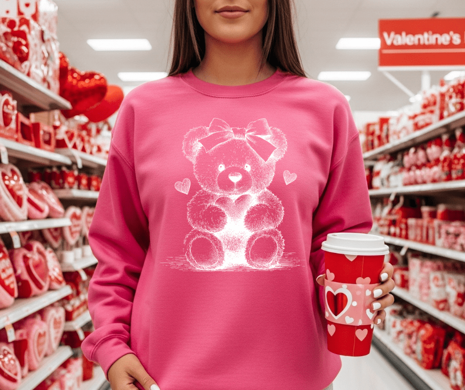 Halftone Heart Bear (Choose Your Style & Color) - Tees - The Red Rival