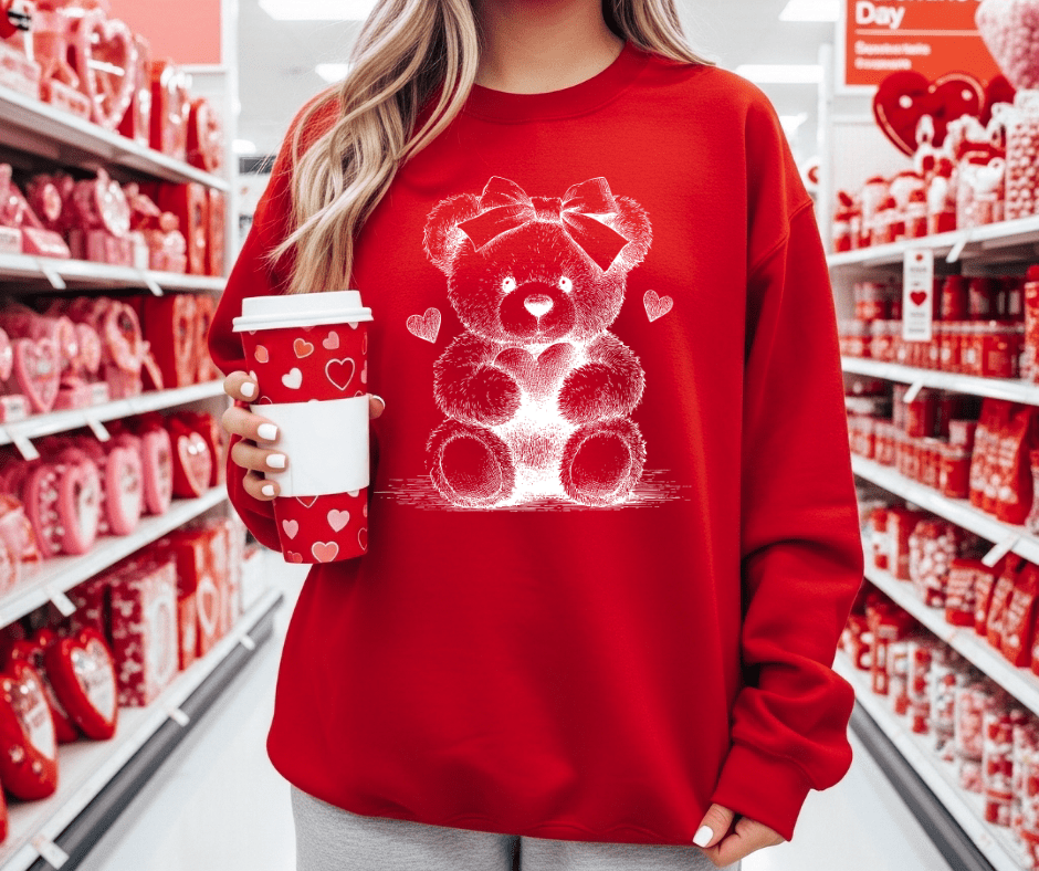 Halftone Heart Bear (Choose Your Style & Color) - Tees - The Red Rival