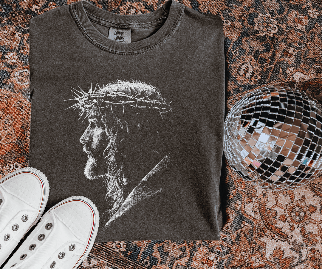 Halftone Jesus Thorn Crown Pepper Tee - Tees - The Red Rival