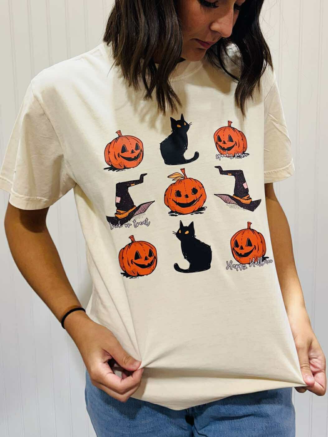 Halloween Icon Collage Pepper Tee (Pick Your Tee Color) - Graphic Tee - The Red Rival
