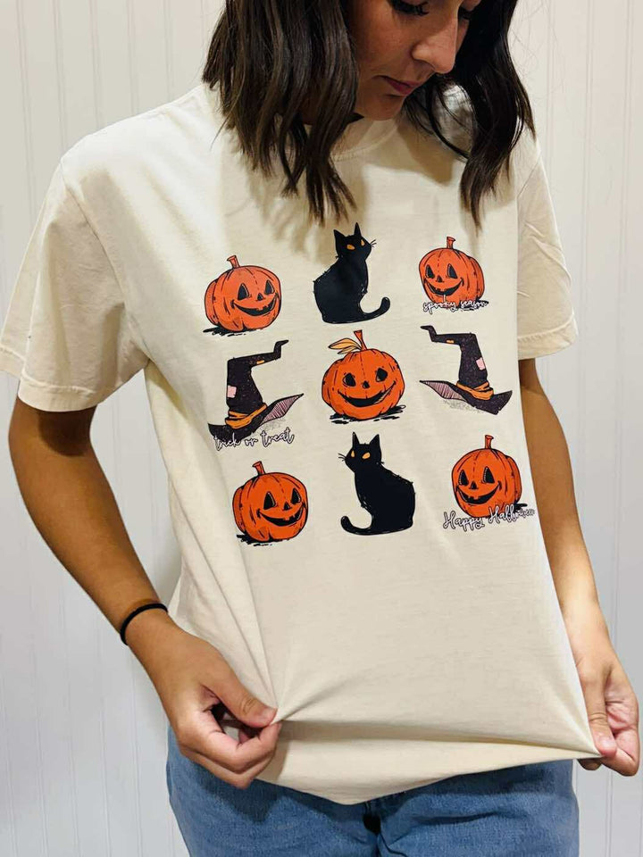 Halloween Icon Collage Pepper Tee (Pick Your Tee Color) - Graphic Tee - The Red Rival