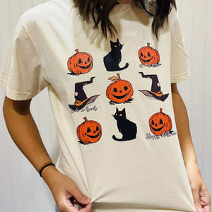 Halloween Icon Collage Pepper Tee (Pick Your Tee Color) - Graphic Tee - The Red Rival