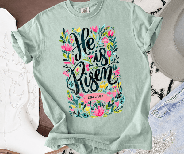 He Is Risen Floral Graphic Tee